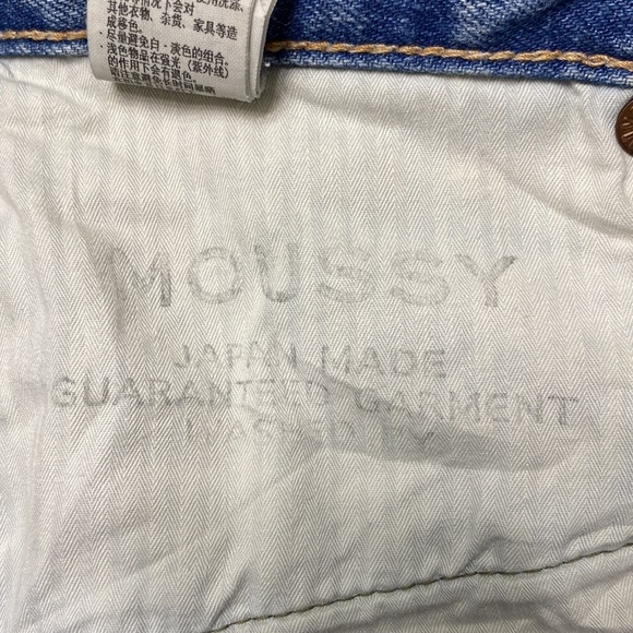 Moussy Vintage button fly Distressed Denim Jean Skirt Japanese made Size XS 26 - Picture 6 of 6